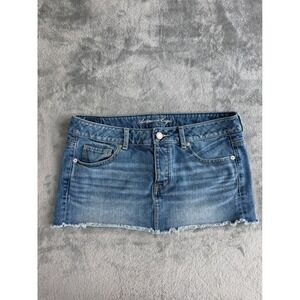 Y2K 2000s AE Mini Low Rise Denim Skirt 10 McBling 00s Bratz Trashy Chic Festival